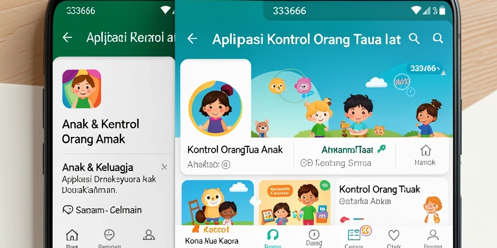 Tampilan antarmuka aplikasi 333666 untuk kontrol orang tua.