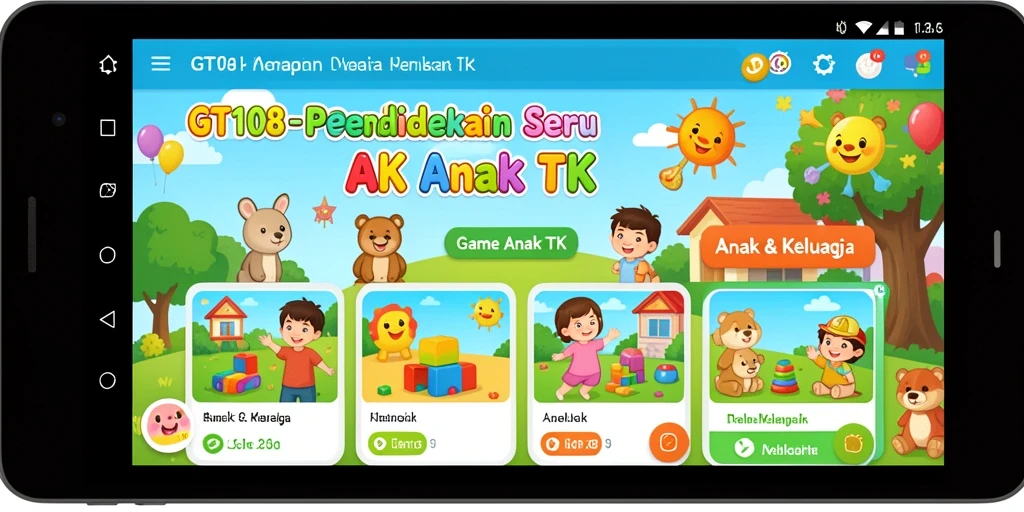 Tampilan antarmuka pengguna GT108 yang menarik dan ramah anak.