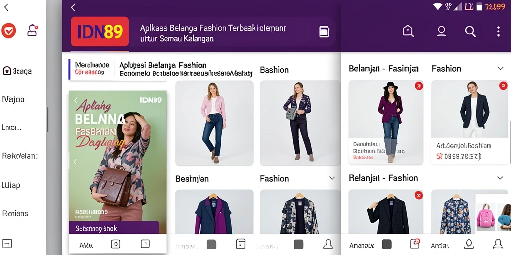 Tampilan antarmuka IDN89 memudahkan belanja fashion online.