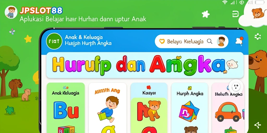 Tampilan antarmuka JPSLOT88 yang menarik untuk Belajar Huruf Angka.