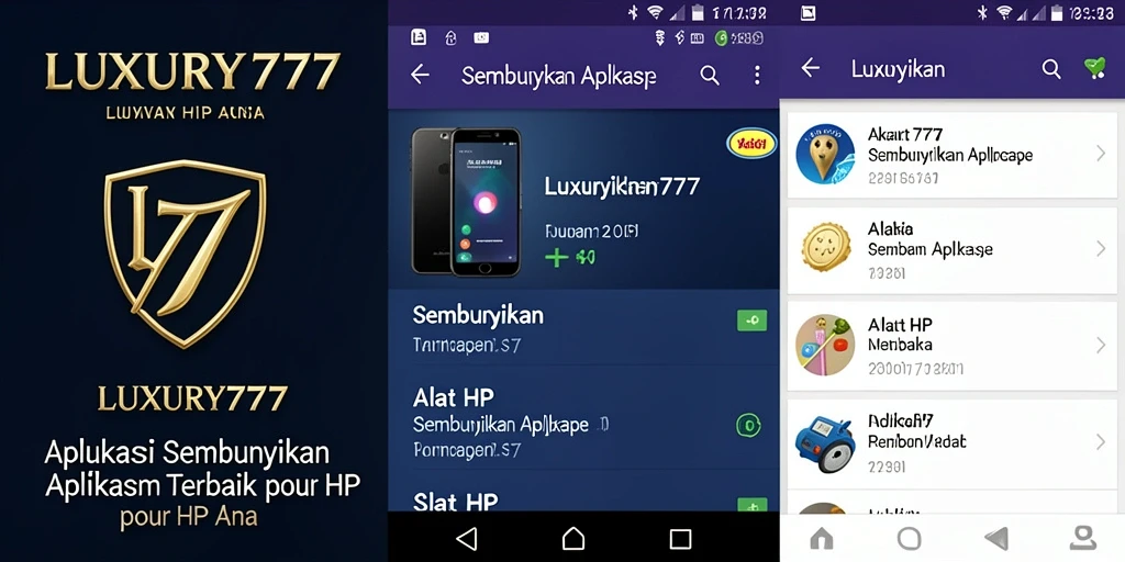 Antarmuka LUXURY777 yang menawan dan fungsional untuk menyembunyikan aplikasi.
