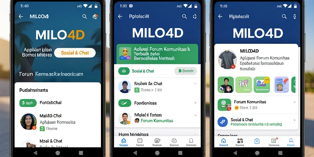 Tampilan antarmuka aplikasi Forum Komunitas MILO4D yang ramah pengguna.