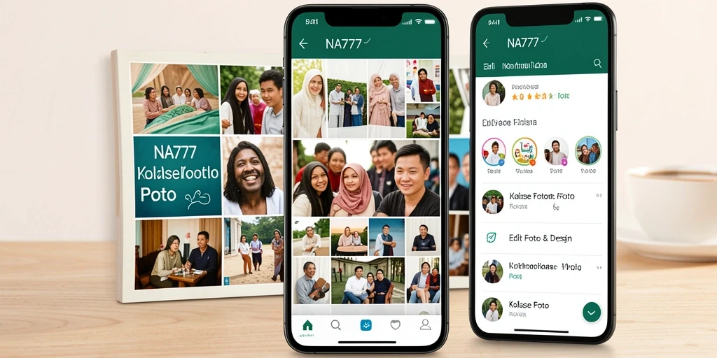 Tampilan antarmuka kolase foto yang menarik dan fungsional.