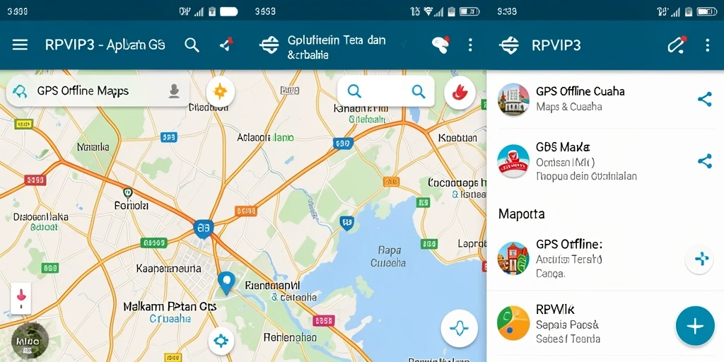 Tampilan antarmuka RPVIP3 untuk GPS Offline Maps.